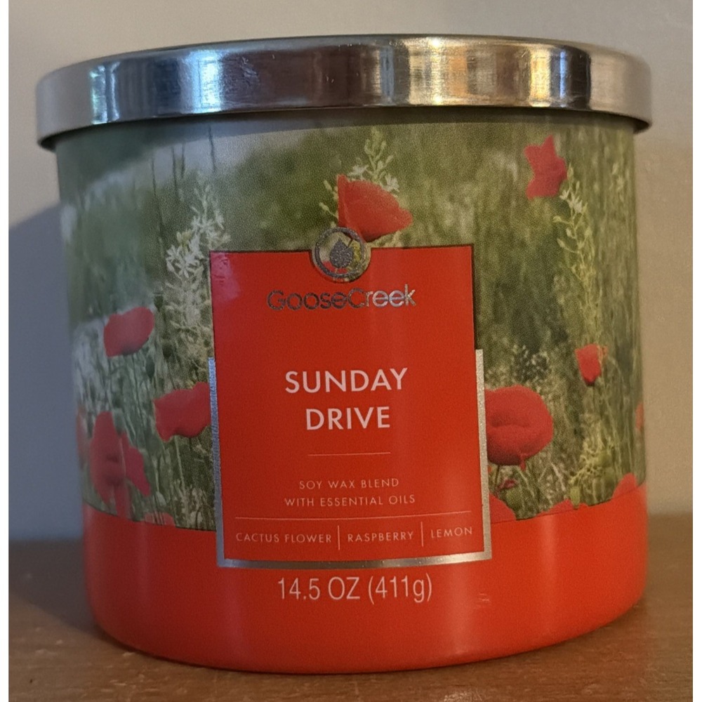 NEW Goose Creek 3-Wick Candle SUNDAY DRIVE 14.5 oz Soy Wax Blend w/Essential Oil